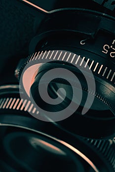 Retro film camera lens
