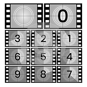 Retro film countdown frames