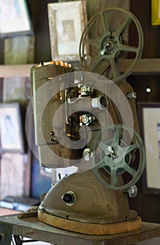 Retro film reel movie projector for cinema.