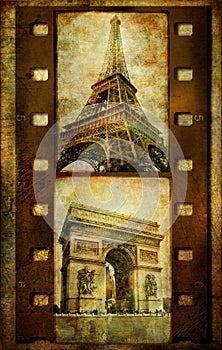 Retro filmstrip -Paris