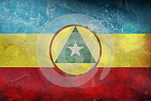 retro flag of Cabinda FLEC propose, africa with grunge texture. flag representing extinct country, ethnic group or culture, photo