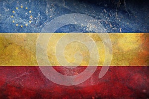 retro flag of Daco Romance peoples Serbian Romanians with grunge texture. flag representing ethnic group or culture, regional