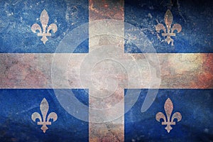 retro flag of French ancestry Quebecois people with grunge texture. flag representing ethnic group or culture, regional