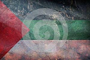 retro flag of Hejaz 1917, asia with grunge texture. flag representing extinct country, ethnic group or culture, regional