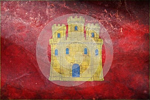 retro flag of Ibero Romance peoples Castilians with grunge texture. flag representing ethnic group or culture, regional photo