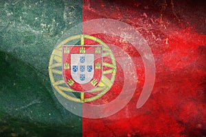 retro flag of Ibero Romance peoples Portuguese people with grunge texture. flag representing ethnic group or culture, regional photo