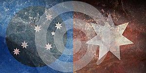 retro flag of Indigenous Australian peoples Anangu with grunge texture. flag representing ethnic group or culture, regional photo