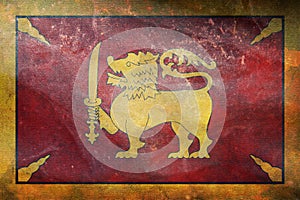 retro flag of Indo Aryan peoples Sinhalese people with grunge texture. flag representing ethnic group or culture, regional