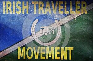 retro flag of Itinerant peoples of Europe Irish Travellers with grunge texture. flag representing ethnic group or culture,