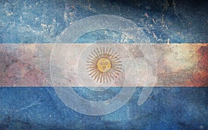 retro flag of Latin Americans Argentinians with grunge texture. flag representing ethnic group or culture, regional authorities. photo