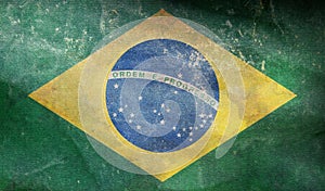 retro flag of Latin Americans Brazilians with grunge texture. flag representing ethnic group or culture, regional authorities. no