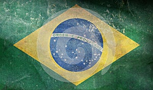 retro flag of Latin Americans Brazilians with grunge texture. flag representing ethnic group or culture, regional authorities. no photo