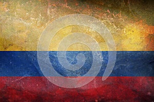 retro flag of Latin Americans Colombians with grunge texture. flag representing ethnic group or culture, regional authorities. no photo