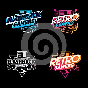 Retro Flashback Gamers gradients version vector photo