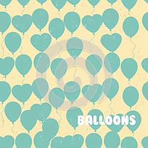 Retro flat balloons pattern. Great for Birthday, wedding, anniversary, rewarding and winning design. Seamless background