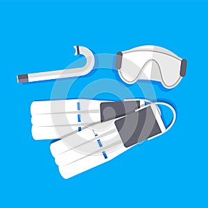 Retro flat diving tools icon concept. vector illustration design