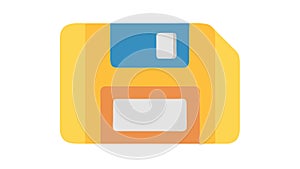 Retro floppy disk icon, vintage data storage, classic technology symbol, vector design Generative AI