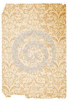Retro floral damask paper, vintage design, vertical shot