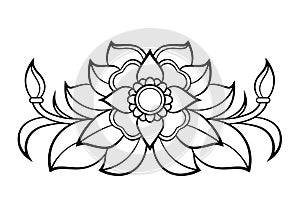 Retro floral element design on white background