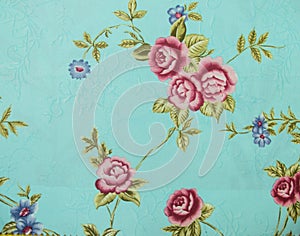 Retro Floral Pattern Fabric Background