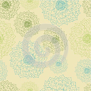 Retro floral seamless background