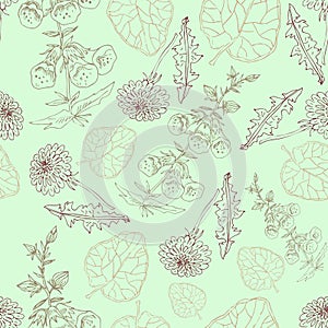 Retro floral seamless background