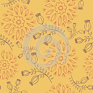 Retro floral seamless background