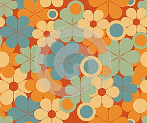 Retro floral seamless pattern