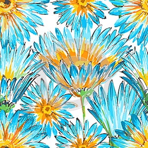 Retro floral seamless pattern