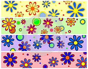 Retro Flower Banners