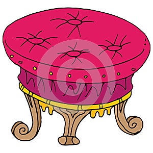 Retro foot stool drawing