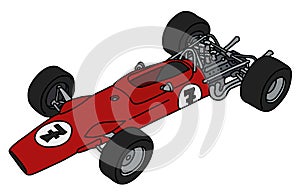 The retro formula one racecar