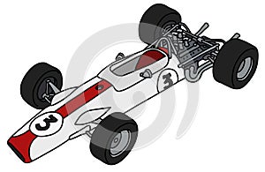 The retro formula one racecar