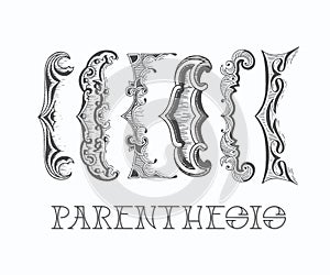 Retro frame elements, parenthesis.