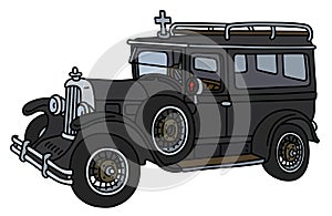 The retro funeral car