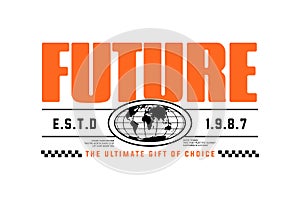 Retro Future Estd 1987 Graphic Design with Globe