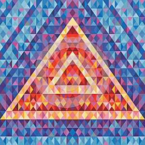 Retro futurism - abstract vector background. Abstract geometric pyramid. Geometric vector pattern.