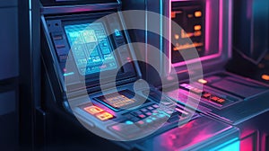 Retro futuristic operating system interface displaying data