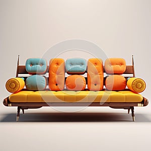 Retro-futuristic Propaganda Inspired Sofa Design photo