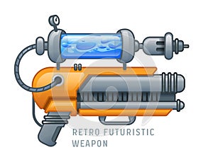 Retro futuristic weapon vector illustration