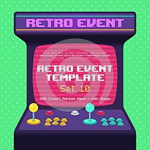 Retro Game Arcade Old Classic 80s 90s Display Social Media