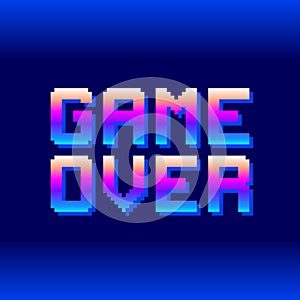 Retro Game Over Pixel Text. EPS8 Vector