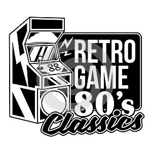 Retro game 80 s classics print design photo