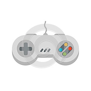 Retro gamepad and joystick isolated on white background.