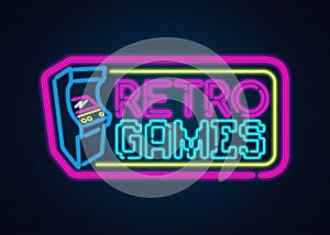 Retro games neon sign