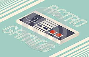 Retro gaming isometric vector illustration