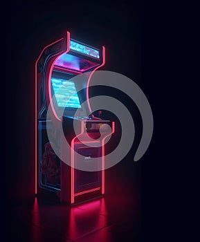 Retro Gaming Neon Arcade machine.