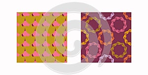 Retro geo botanical vector pattern collection in elegant style. Luxury print textur for beautiful feminine wallpaper photo