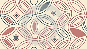 Retro Geometric Abstract Pattern with Circular Elements, vector design Generative AI