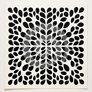 Retro Geometric Bilberry Stencil Art In Risography Print Style photo